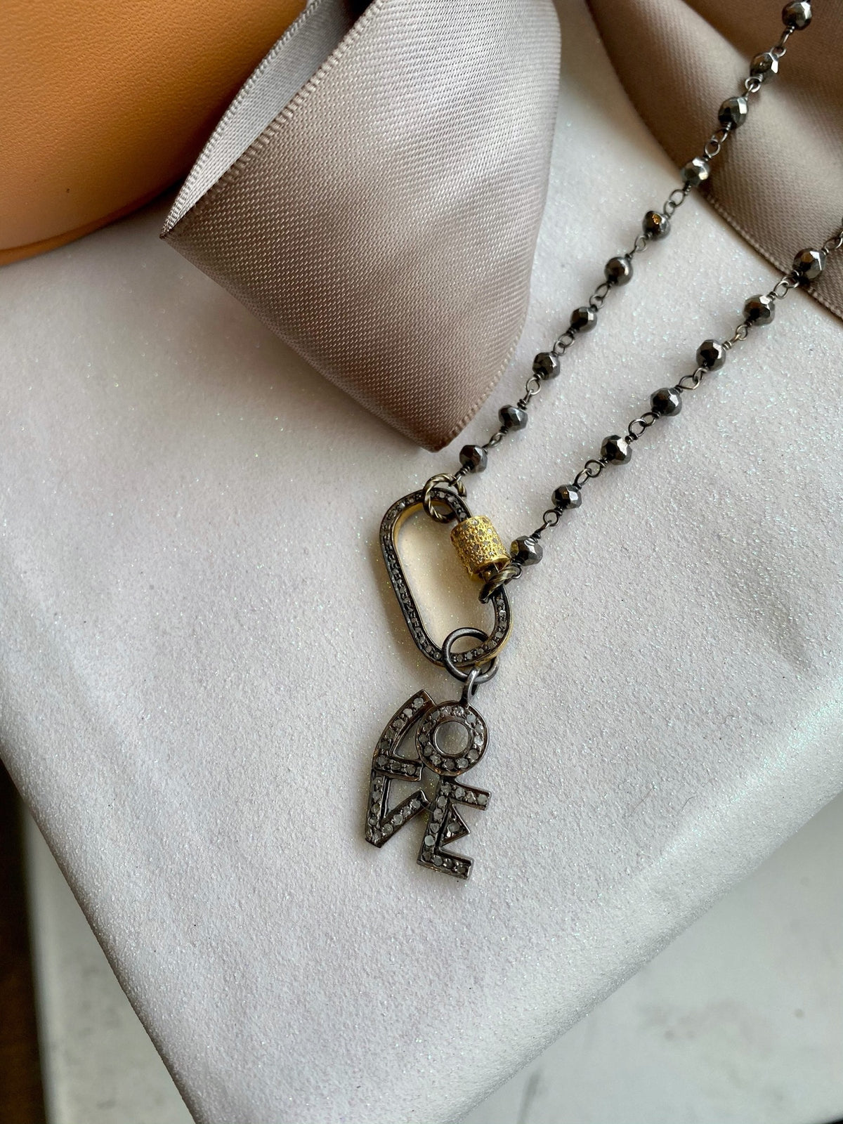 Susan Zieman - Dark Pyrite Rosary with LOVE Charm - Council Studio